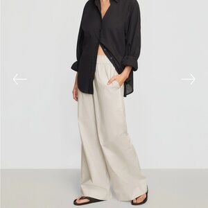 Modern Citizen Wide Leg Pants in Light Beige/Cream